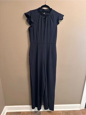 Julia Jordan Navy Blue Jumpsuit with Flutter Sleeves sz2